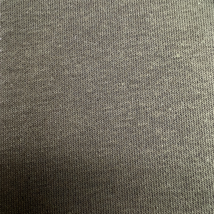 Fabraic cniotáilte lomra foraoise-ghlas le haghaidh éadaí fuála, sweatshirt